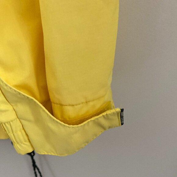 Point Zero Windbreaker Men Women Jacket Yellow/Black Pockets Zipper Hood Size L - Picture 8 of 9